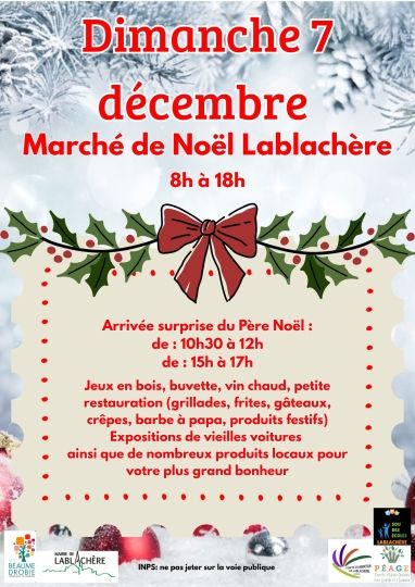 Le comité d'animation de Lablachère communique la date du marché de Noël
