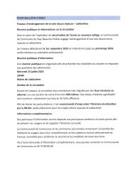Début des travaux pour la voie douce : 1er septembre 2025