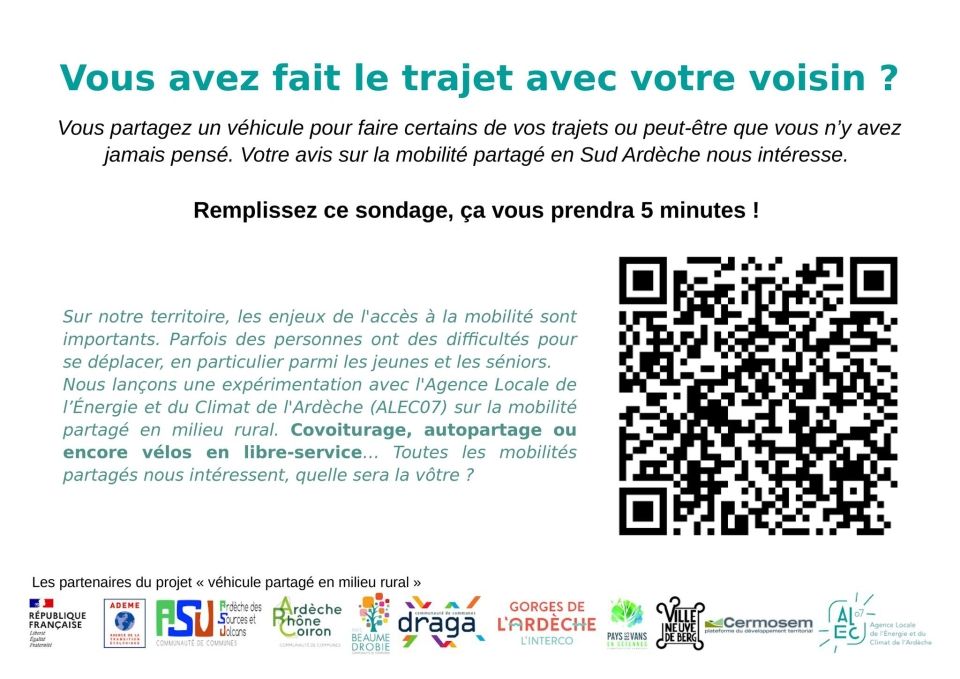 La CdC Beaume Drobie communique sur la mobilité