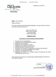 Convocation du conseil municipal
