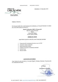 Convocation du conseil municipal