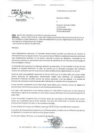 Lettre adressée à LA PASSERELLE suite à interdiction d'un concert