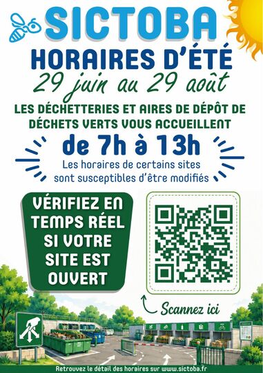 Horaires été déchetteries