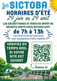 Horaires été déchetteries