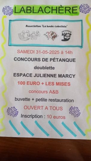 L'association LA BOULE COINCHEE communique