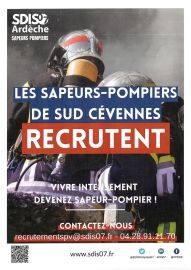 Les Sapeurs Pompiers recrutent en Ardèche du Sud