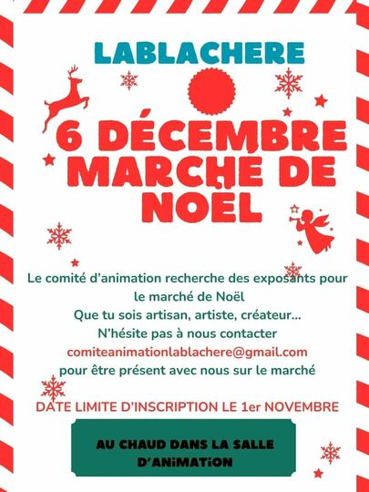 Marché de Noël : recherche exposants