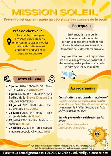 Mission soleil, ligue contre le cancer
