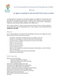 La CdC recrute un(e) agent(e) « Comptable et Administratif »