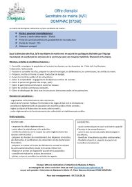 Offre d'emploi, mairie de DOMPNAC