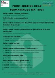 Points justice pour mai 2025