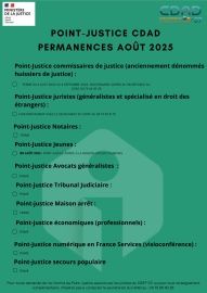 Points justice pour le mois d'août 2025