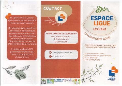 Ligue contre le Cancer : Soins de support et d'accompagnement 4ème trimestre 2025