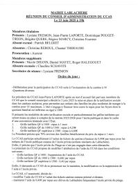 Compte rendu de la réunion du conseil d'administration du CCAS