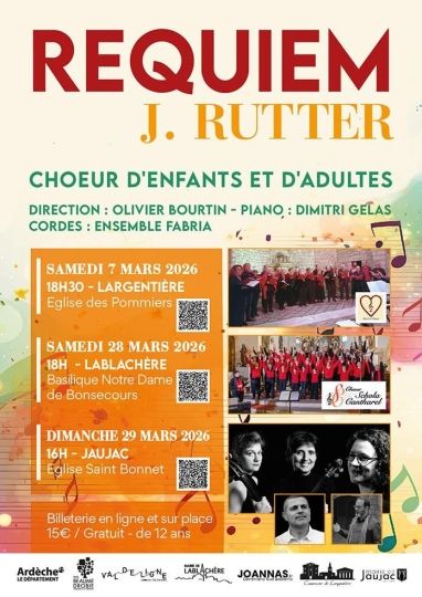La Schola Cantharel communique sur ses prochains concerts :