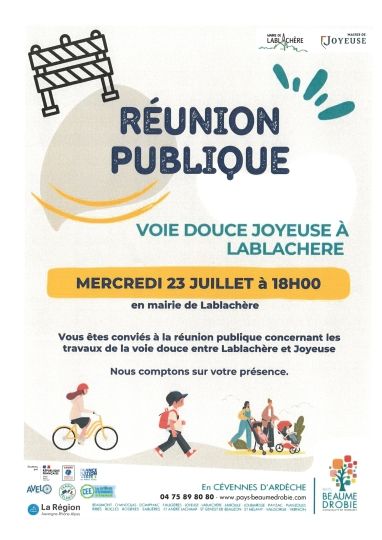 La CdC Beaume Drobie communique : réunion publique pour la future voie douce