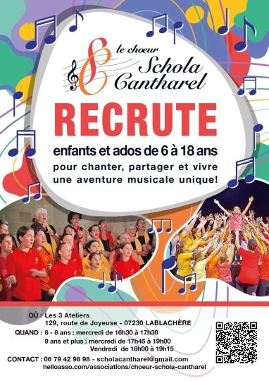L'association Lablachéroise LA SCHOLA CANTHAREL recrute